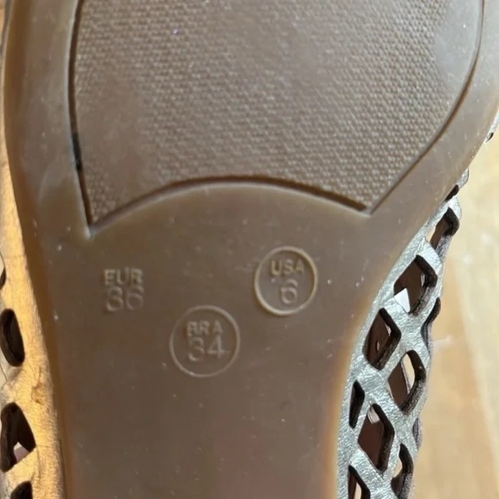 FS/NY French Sole New York Lattice Cap Toe Leather Ballet Flats 6 - Picture 8 of 9